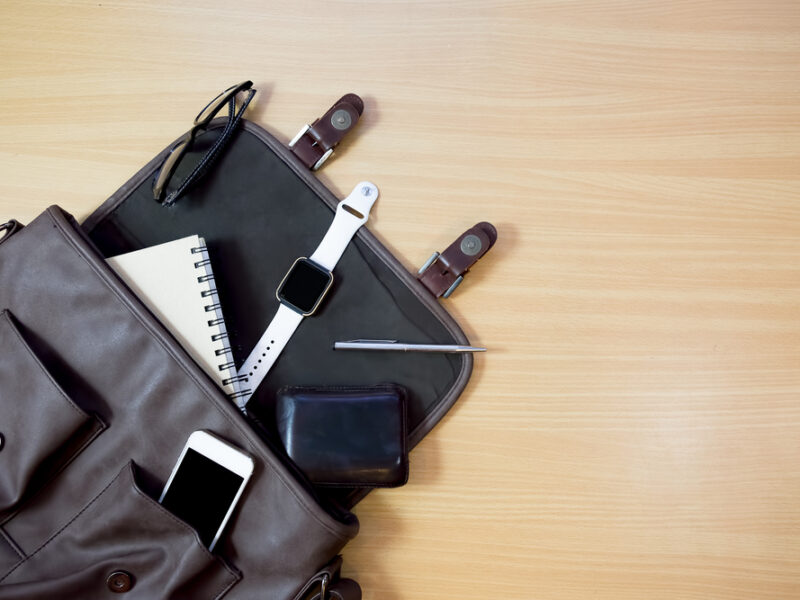 Outfit,Of,Traveler,,Student,,Teenager,,Young,Man.,Different,Objects,On